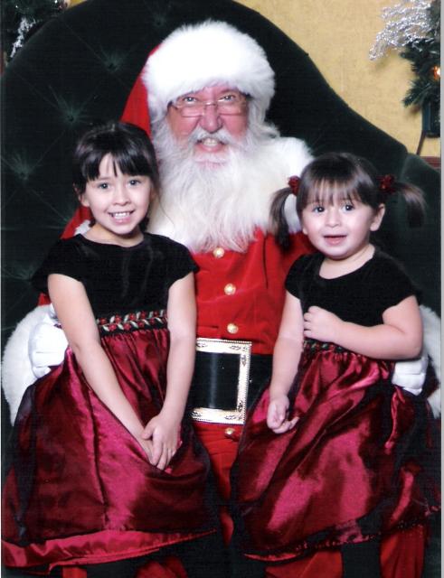 Tori and Nicole with Santa 2005