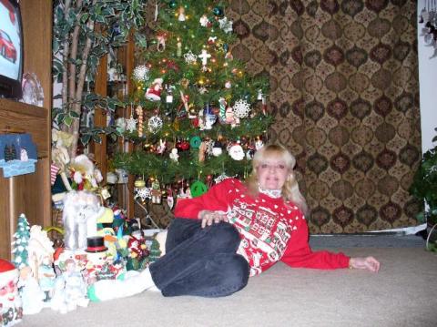 cindy laying by xmas