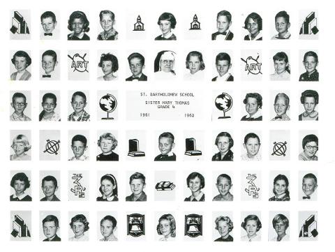 4th Gr. class 1961-62 Sister Mary Thomas