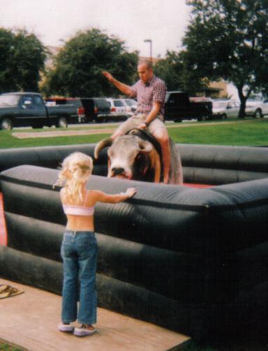 Friend rides Bull!