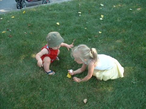 outside picking leaves