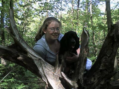 My niece Stephanie and my dog Mickey