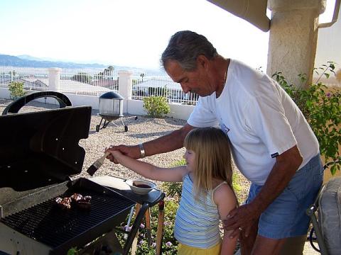 Barbqueing with Grandpa