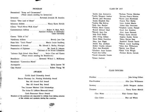 1957 Commencement Program 001