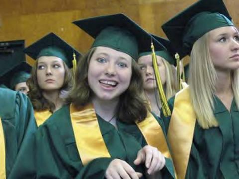 Katie making a funny face at graduation