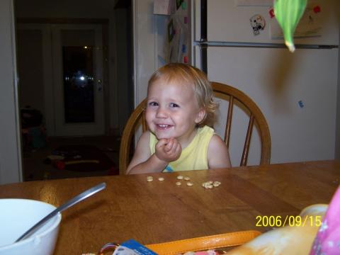 Zac eating Breakfast