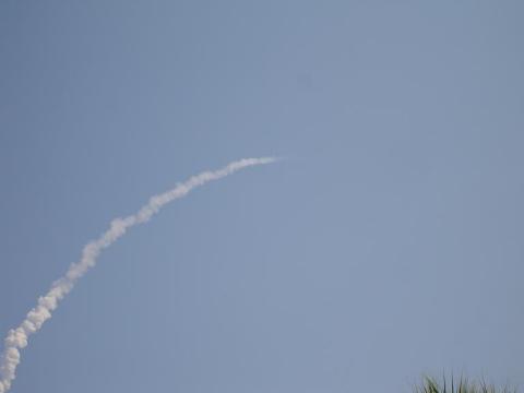 Shuttle going up in the sky from Kennedy Space Center view from my house