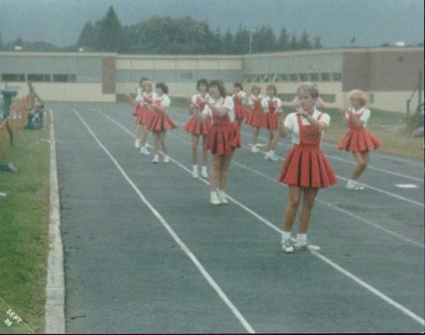 9/86 our cheerleaders