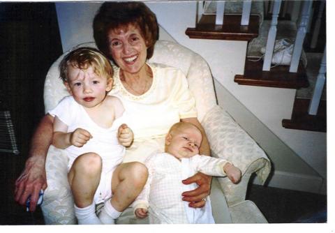 Roz & 2 of 4 grand children '01