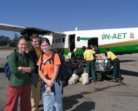 Jill, Amy, and Kenny T on Yeti Airlines