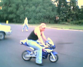 having fun on my sons pocket bike