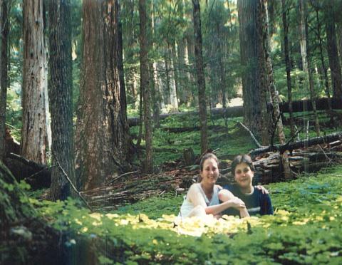 My youngest and I  on hike near home