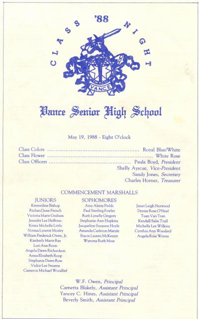 Vance High School Class of 1988 Reunion - VSHS Class of 88 - Memories