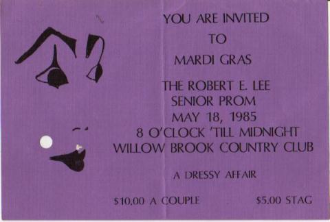1985 Prom Ticket