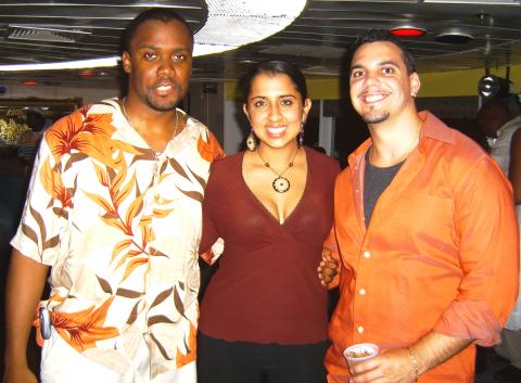 Nidhi & Stephane & I on Cruise