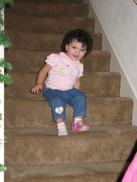 Christmas 2007 stairs at Grandmas house