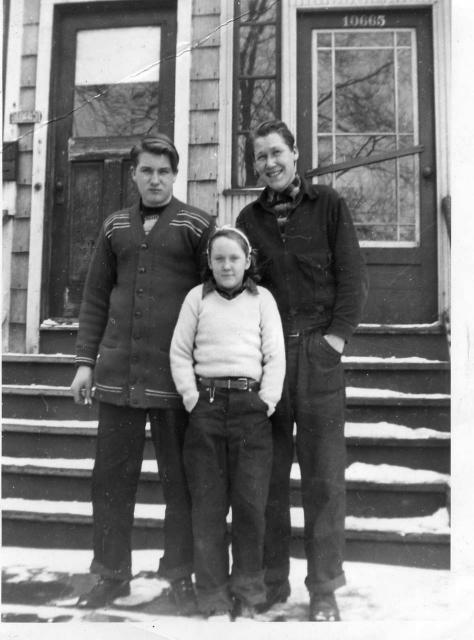 Jim, Bill, Marge MacLeod 1950 106th Champlain.