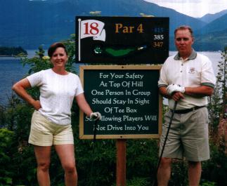 Pat and Barb golfing near Nelson BC