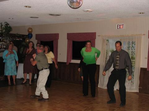 Todd showing them all how to dance
