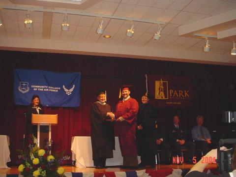 roy getting diploma