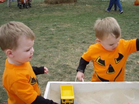 My Twins at the pumpkin patch 2007