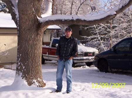 Mike, our son, in front of house in Colorado