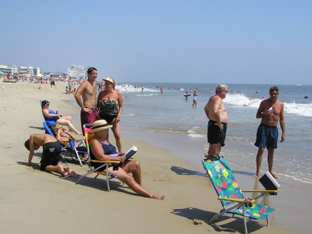 The family hanging at the beach in O.C., MD