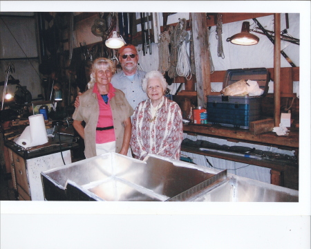 My Brother, Mother & I at his Shop 06'