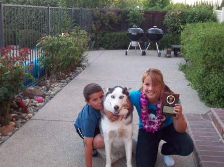 Our youngest son Ramon and our dog Shadow.