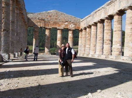 Amanda & I in the temple at Segesta, Sicilia