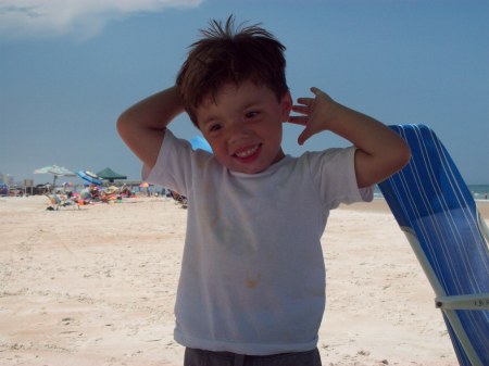 Aidan's first time at the beach