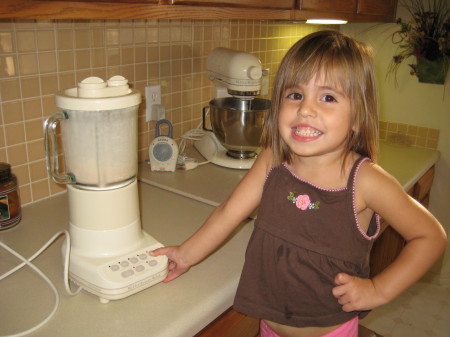 Sophie now makes her own milk shakes!!!