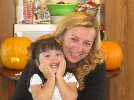 My grand-daughter and me at halloween
