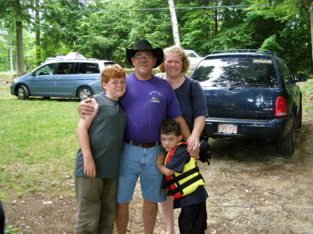 The four of us a our place on the lake in NH