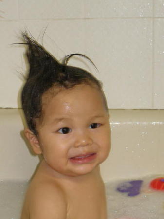 I am trying to have fun in the tub!