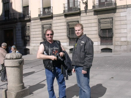In Spain with son, Matthew