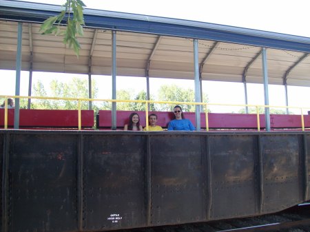 wife and kids train ride