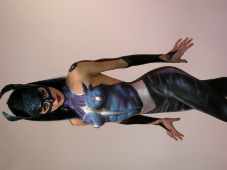Cat woman body paint