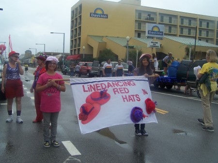 Alayne and Ezra carrying my banner