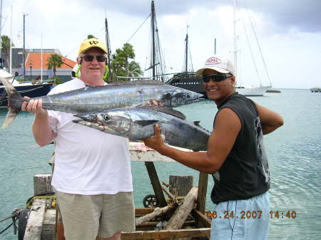 Fishing in Aruba, 2 wahoos