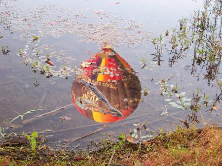 Reflection of our Ballon Ride in the water