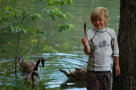 My son Reese at the lake