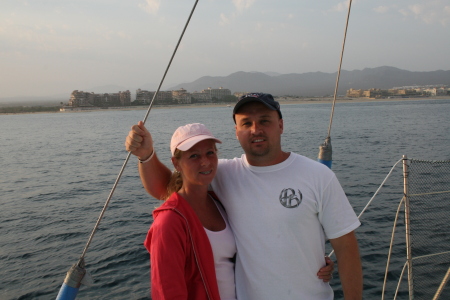 My husband Jonathon and I in Cabo