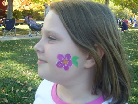 Loren showing off her face painting
