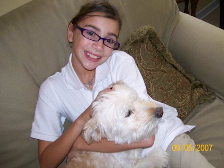 Madison & our pooch, Tommie
