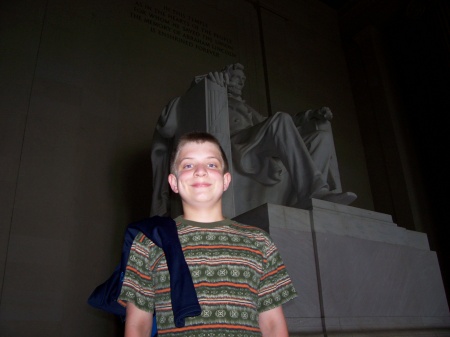 Duncan in front of Mr. Lincoln