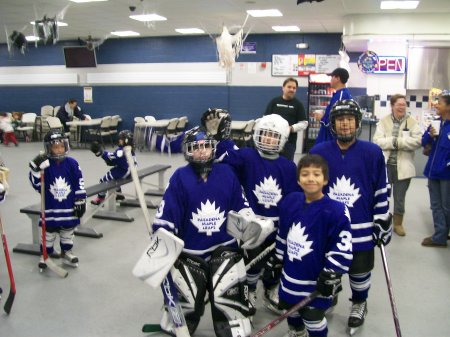 Son Jovanni and his ice hockey team