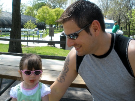 Dad and Carlie sharing Pushup