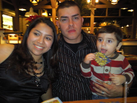 MY daughter, hubby & grandson