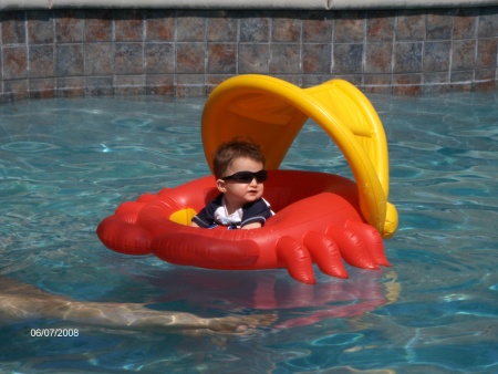 First time in the pool & lovin' it!